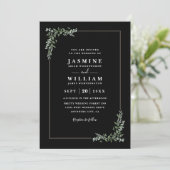 Invitation Greenery Eucalyptus Elegant Modern QR Code Wedding (Debout devant)