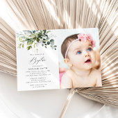 Invitation Greenery, Eucalyptus Leaves, Boho, Baptism