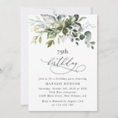 Invitation Greenery, Eucalyptus Leaves, Boho, Birthday (Devant)