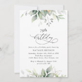 Invitation Greenery, Eucalyptus Leaves, Boho, Birthday (Devant)