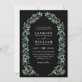 Invitation Greenery Eucalyptus Rustic Elegant QR Code Wedding (Devant)