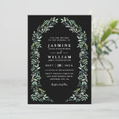 Invitation Greenery Eucalyptus Rustic Elegant QR Code Wedding (Debout devant)