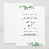 Invitation Greenery Eucalyptus Wedding | Elegant Botanical (Devant / Derrière)
