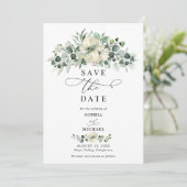Invitation Greenery Eucalyptus Wedding Save The Date (Debout devant)