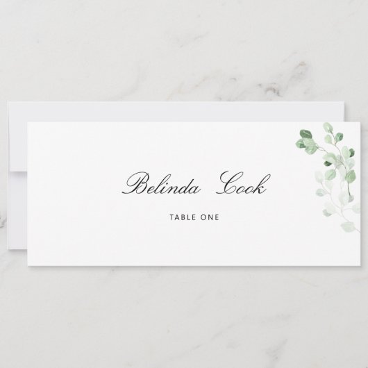 Invitation Greenery Floral Wedding Place Card (Devant)