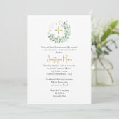 Invitation Greenery Foliage Wreath Orthodox Christian Baptism (Debout devant)