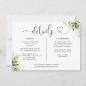 Invitation Greenery Heart Détails du script Information (Devant)
