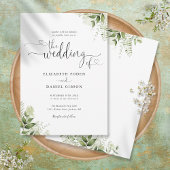 Invitation Greenery Leaves Hearts Script Calligraphy Wedding