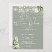 Invitation Greenery Lights Sage Green Wedding Welcome Dinner (Devant)