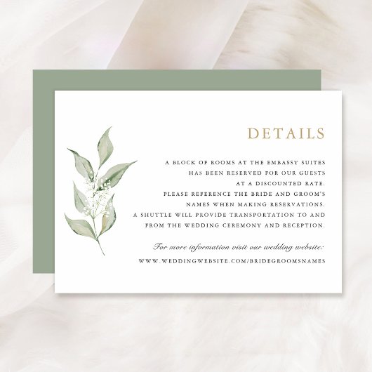 Invitation Greenery Olive Branch Mariage du souffle de bébé D