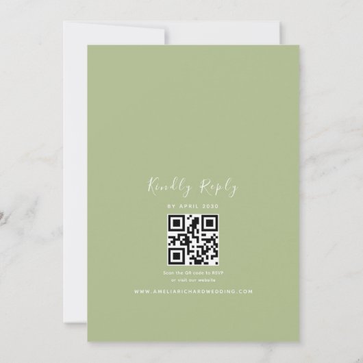 Invitation Greenery Photo QR Code Wedding (Dos)