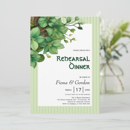 Invitation Greenery St. patricks Day Dîner de répétition mari (Debout devant)