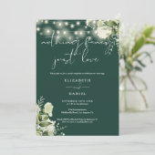 Invitation Greenery String Lights Elopement Wedding Reception (Debout devant)