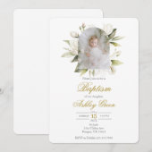 Invitation Greenery with picture Baptism (Devant / Derrière)