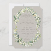 Invitation Greige Snowberry+Eucalyptus Réception de mariage u (Devant)