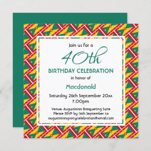 Invitation GRENADA CARRIACOU Fête D'Anniversaire Personnalisé