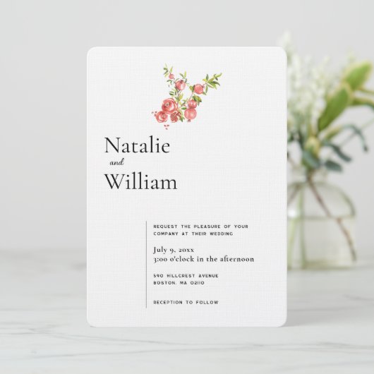 Invitation Grenade Botanique Boho | MARIAGE (Debout devant)