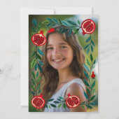 Invitation Grenades B'nai Bat Bar Mitzvah Photo personnalisée (Dos)