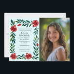 Invitation Grenades sur mesure PHOTO B'nai Bat Bar Mitzvah<br><div class="desc">Carte parfaite pour annoncer une bar mitzvah, bat mitzvah ou autre célébration juive ! L'art fait main pour vous ! ENTIÈREMENT PERSONNALISABLE ! Cliquez sur "Personnaliser" ci-dessus pour modifier le texte et ajouter votre propre photo. Cliquez sur "modifier à l'aide de l'outil de conception" pour ajuster les polices, les couleurs...</div>