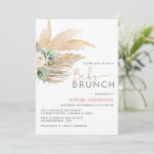 Invitation Grennery Boho Pampas Grass Baby Brunch Baby shower (Debout devant)