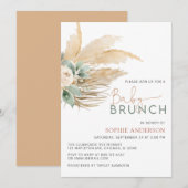 Invitation Grennery Boho Pampas Grass Baby Brunch Baby shower (Devant / Derrière)