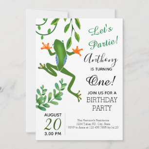 Invitation Grenouille 1er anniversaire fête un