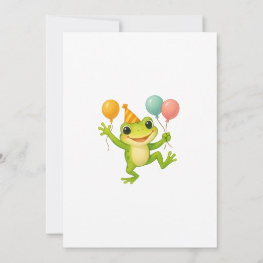 Invitation Grenouille 1er anniversaire mignonne tendance (Dos)