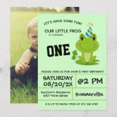 Invitation Grenouille 1ère fête d'anniversaire Un an Froggy v (Devant / Derrière)