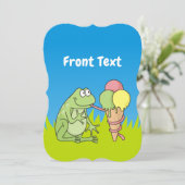 Invitation Grenouille à crème glacée (Debout devant)
