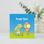 Invitation Grenouille à crème glacée (Debout devant)