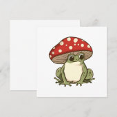 Invitation Grenouille aux champignons mignons (Devant / Derrière)