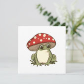 Invitation Grenouille aux champignons mignons (Debout devant)