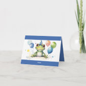 Invitation Grenouille d'anniversaire avec ballons (Dos)