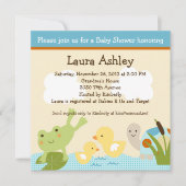 Invitation Grenouille dans l'étang/Baby shower tortue Invitat (Devant)