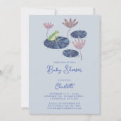 Invitation Grenouille dans un Baby shower mignon en étang Lil (Devant)