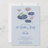 Invitation Grenouille dans un étang Lily mignonne Les enfants (Devant)