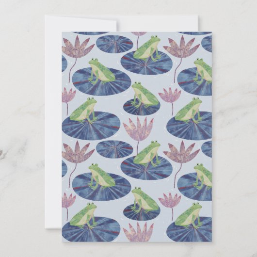 Invitation Grenouille dans un étang Lily mignonne Les enfants (Dos)