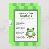 Invitation Grenouille d'arbre mignonne avec l'invitation 5x7 (Devant / Derrière)