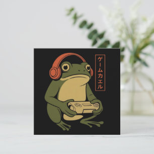 Invitation Grenouille de joueur japonaise drôle vintage jeu 