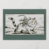Invitation Grenouille drôle de chat Mème Médiéval Vintage  (Devant)
