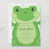 Invitation Grenouille fête d'anniversaire Vert (Devant)