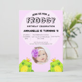 Invitation Grenouille fête premier anniversaire (Debout devant)