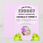Invitation Grenouille fête premier anniversaire (Devant / Derrière)