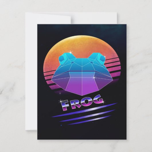 Invitation Grenouille rétro synthwave Grenouille verte Amoure (Devant)