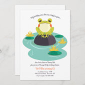 Invitation Grenouille sur Lily Pad (Devant / Derrière)