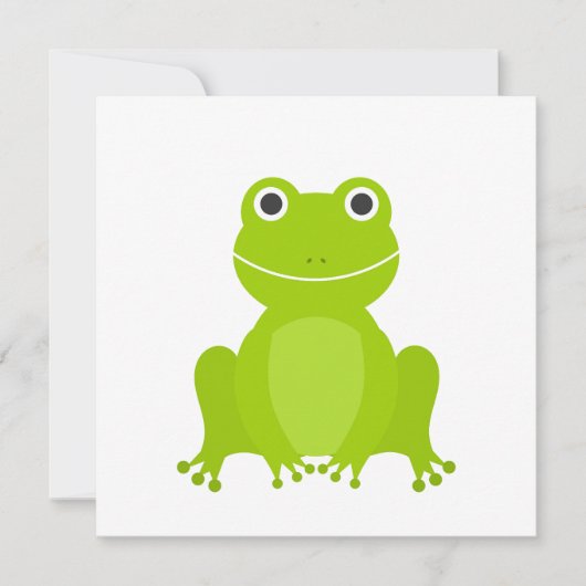 Invitation Grenouille verte mignonne (Devant)