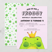 Invitation Grenouille verte mignonne simple moderne abstraite (Devant / Derrière)