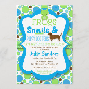 Invitation Grenouilles, escargots, et queues de chiot - baby