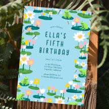 Grenouilles et Lily Pads Cute CUSTOM ANNIVERSAIRE