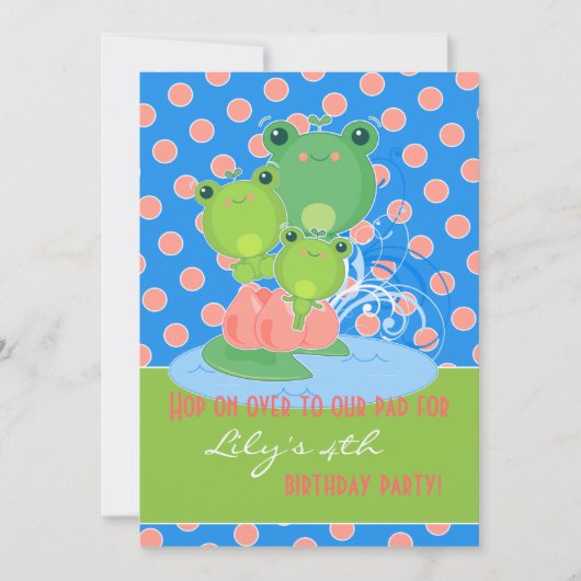 Invitation Grenouilles joyeuses (Devant)